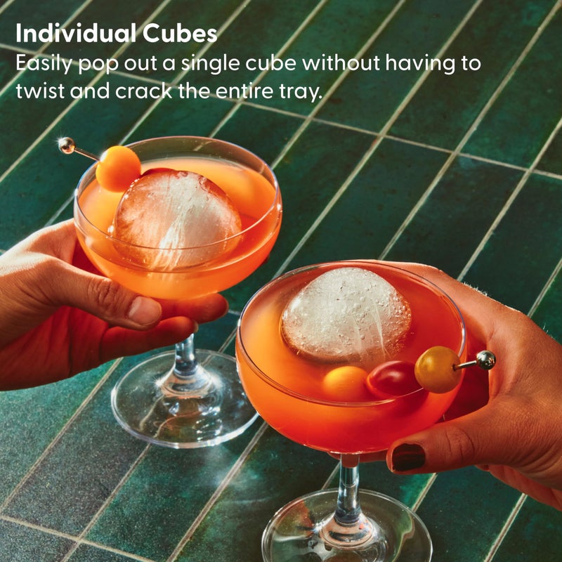 WP W&P Peak Silicone Sphere Ice Mold w/ Cover | Charcoal | Easy to Remove | Round Cocktail Whiskey Drink Ice Maker | Food Grade Premium Silicone | Dishwasher Safe, BPA Free - Image 4